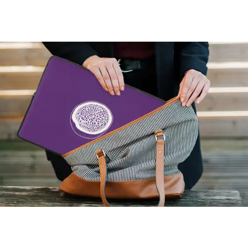 Passievrucht - Zaadjes - Paars - Minimalistisch laptophoes neopreen klein -tas