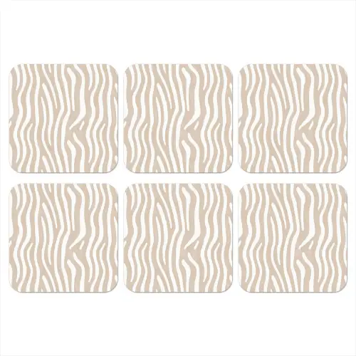 Abstract - Zebra - Beige onderzetter kurk middel 366 -3d