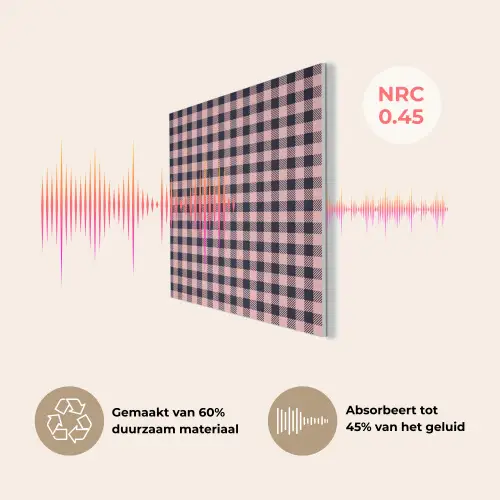 Plaid - Patroon - Roze - Zwart PET vilt klein 837 -USP_NL