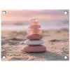 Stenen - Zand - Roze tuinposter los doek klein -3d
