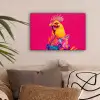 Haan - Kleurrijk - Kimono - Roze canvas 2cm klein -sfeer1