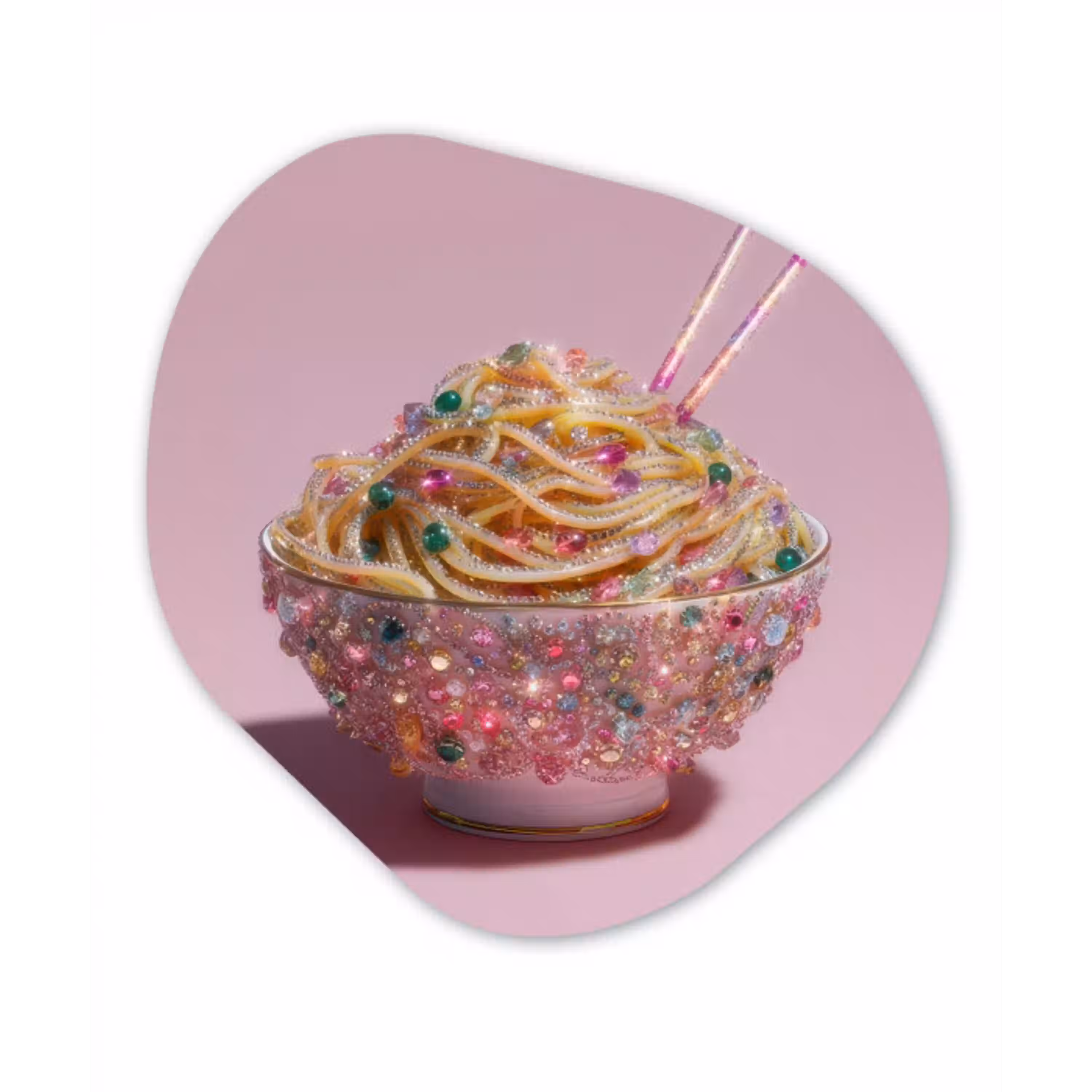 Noodles - Edelstenen - Stokjes - Roze Wandcirkel Organisch Forex 3mm klein -3d