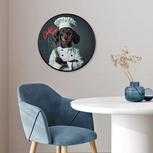 Quote - Neon - Hond - Kokskleding Fotolijst rond zonder passe partout klein -sfeer2