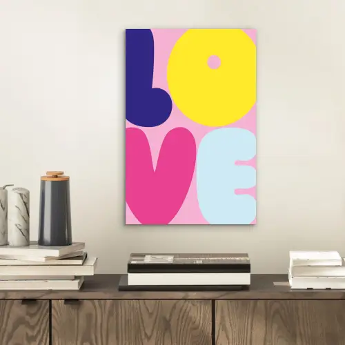 Love - Valentijn - Kleurrijk aluminium wit klein -sfeer1