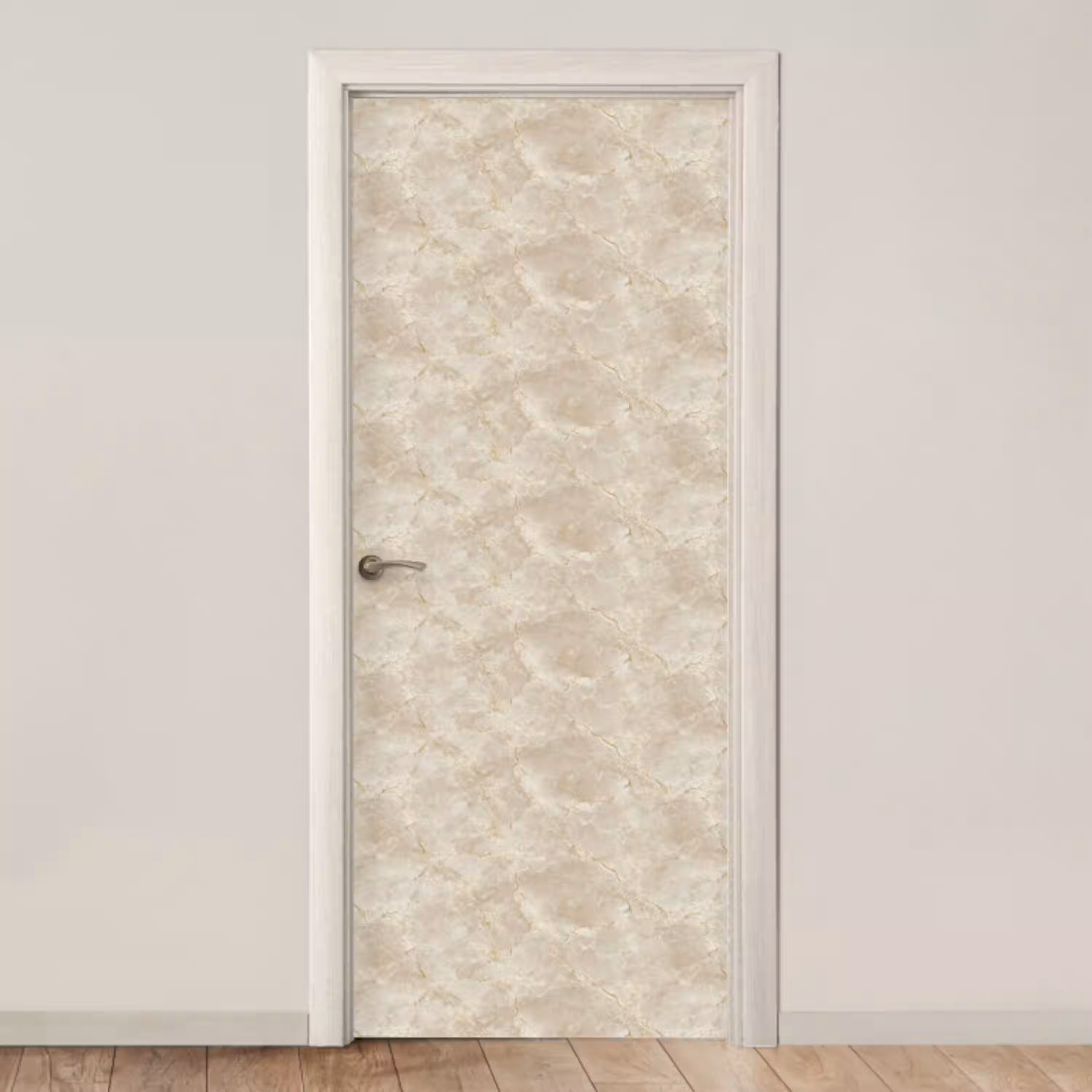 Lichtbeige - Marmer - Aders deurposter klein 289 -3d_beige