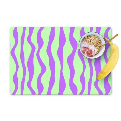 Golven - Paars - Mint - Groen Placemat vinyl groot 368 -zzzproduct_Kitchenyeah-website