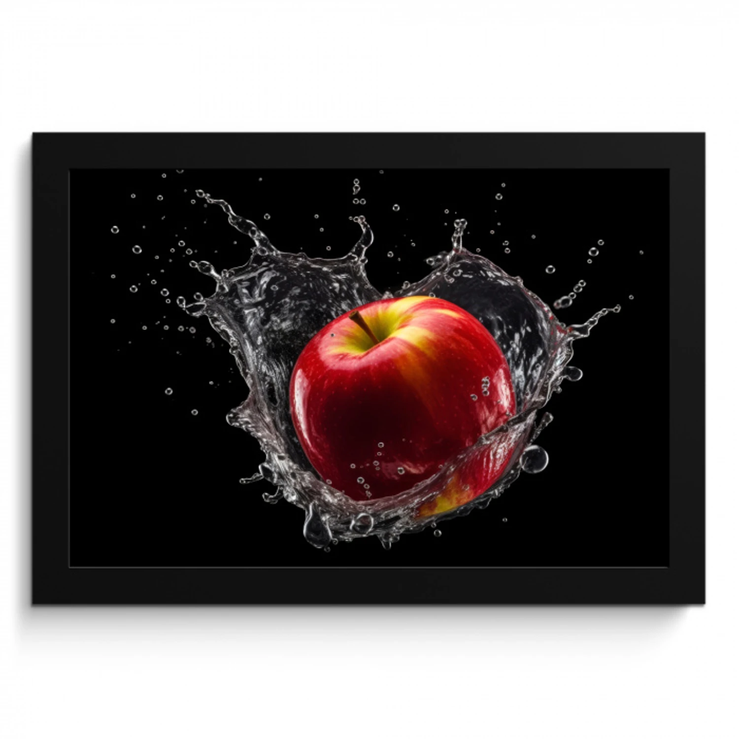Appel - Rood - Water - Zwart - Fruit KitchenYeah - Keuken - Fotolijst klein -3d