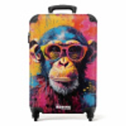 Chimpansee met bril in graffiti stijl NBS - Handbagage koffer - Unisex middel -productfoto_recht