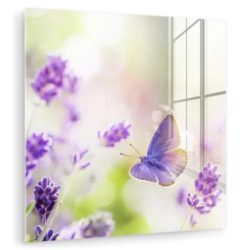 Lavendel - Vlinder - Bloemen plexiglas 5mm klein -zzzproduct_nieuw
