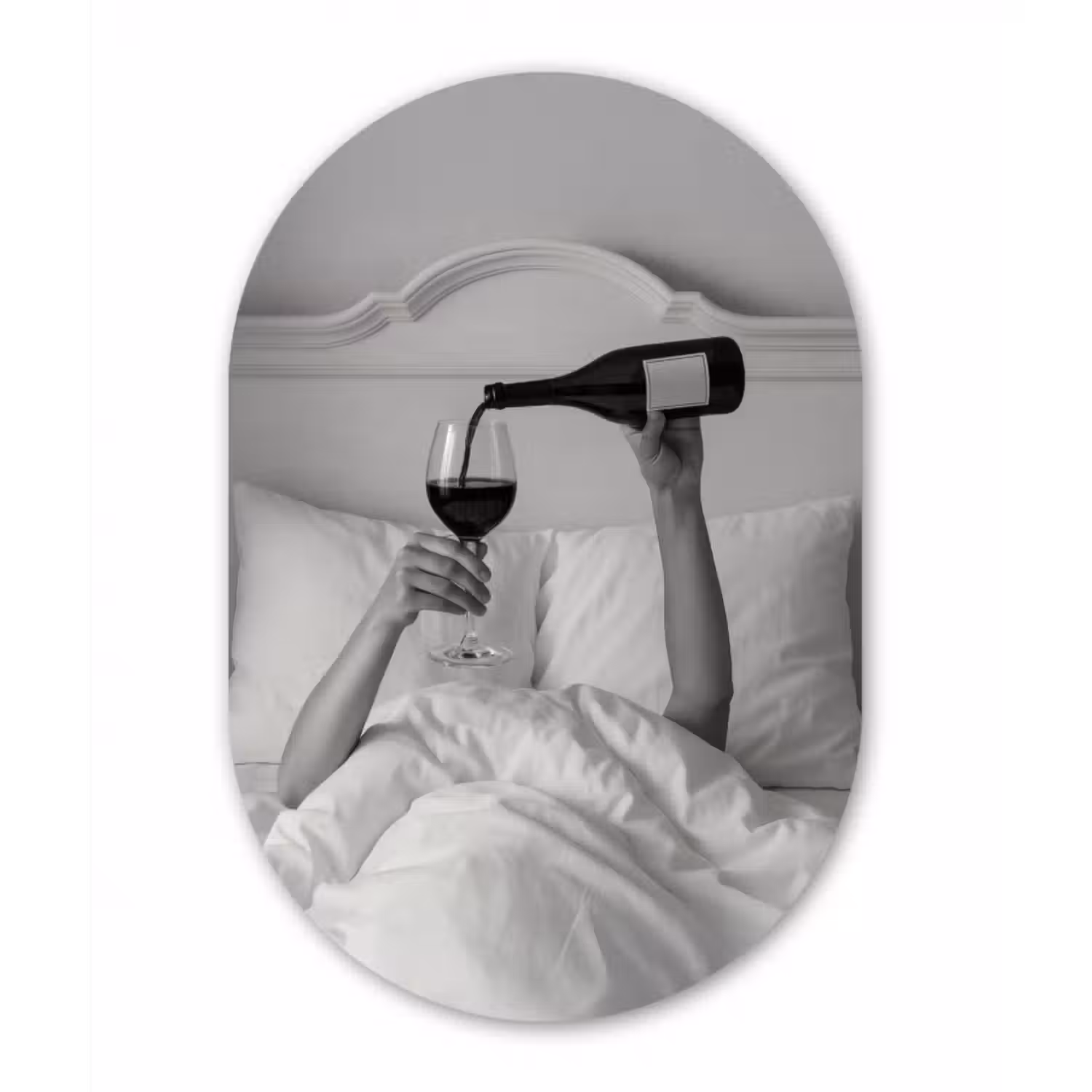 Glasbild Oval - Laken - Arme - Wein - Glas