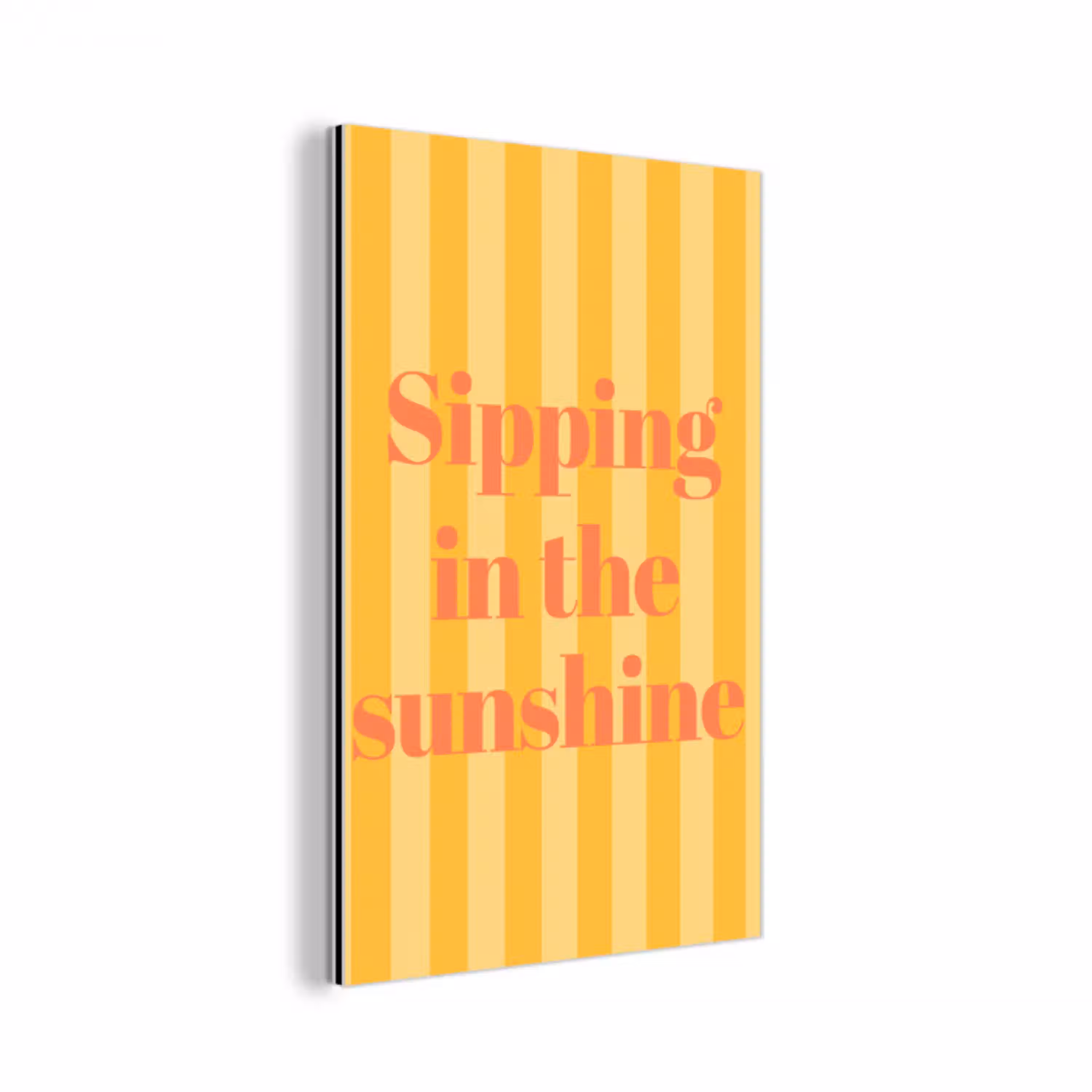 Gestreept - Geel - Sunshine - Letters aluminium wit klein -3d