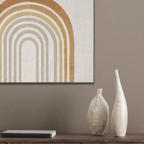Minimalistisch - Boog - Lijnen - Beige PET vilt klein -sfeer6_closeup