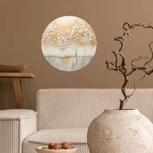 Bomen - Kunst - Acryl - Natuur Wandcirkel behangsticker klein -sfeer1