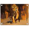 Tijger - Geschilderd - Oranje - Penseelstreken tuinposter los doek klein -3d