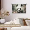 Panda - Dieren - Bloemen - Planten Wandkleed katoen klein -sfeer1