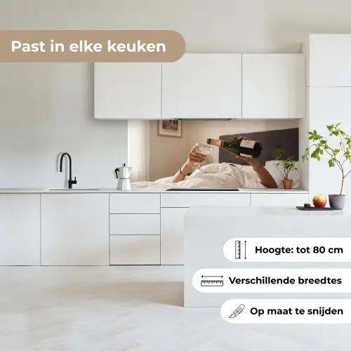 Champagne - Bed - Bubbels keuken achterwand 2 middel -sfeer4_NL