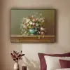 Vaas - Pastel - Kleuren - Bloemen Textielframe zwart klein -sfeer1