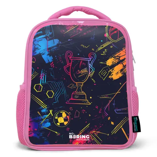 Neon sporttrofee design Kinderrugzak - Roze middel -3d