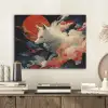 Witte vos - wolken - maan PET vilt klein -sfeer1