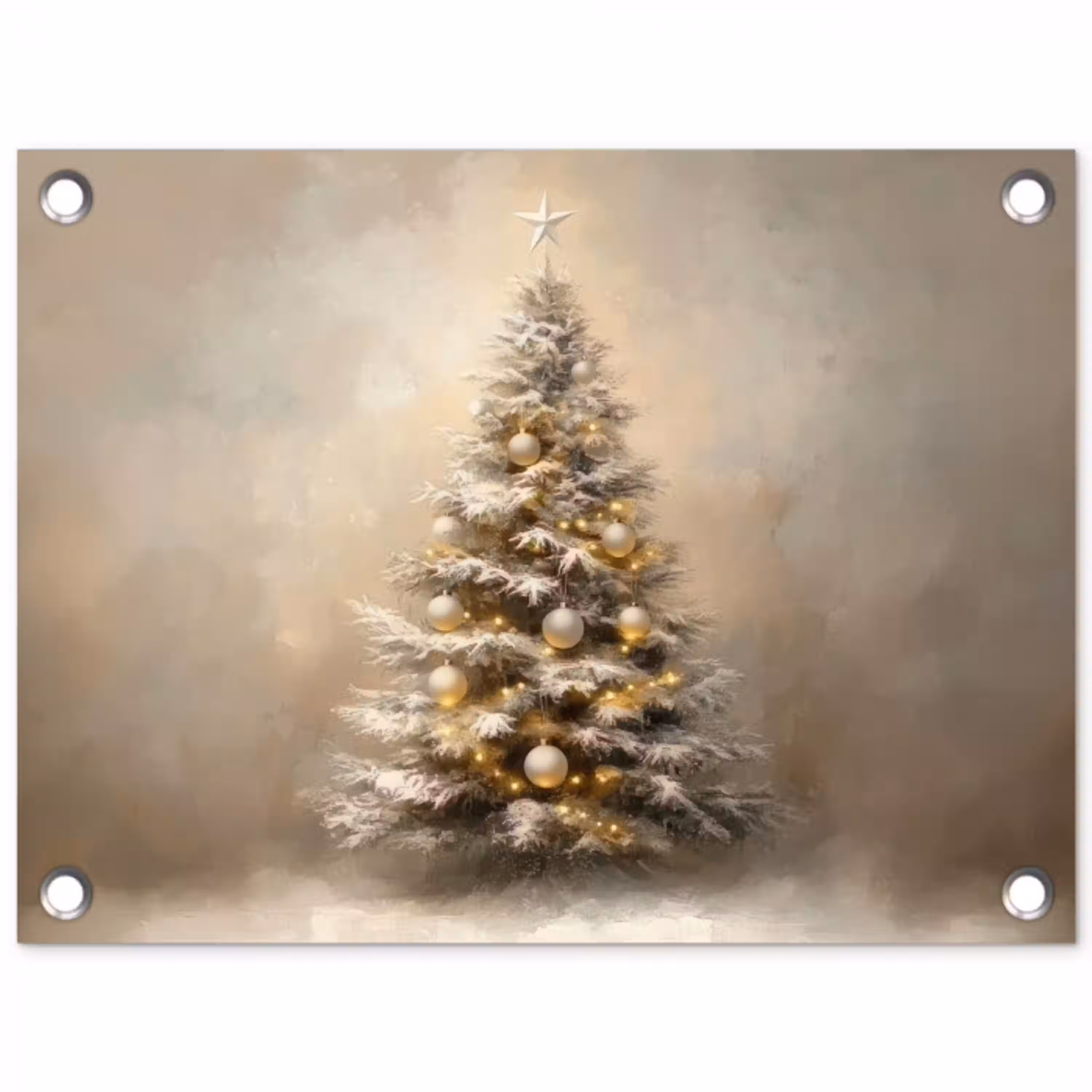 Kerst - kerstboom - Sneeuw - Art tuinposter los doek klein -3d