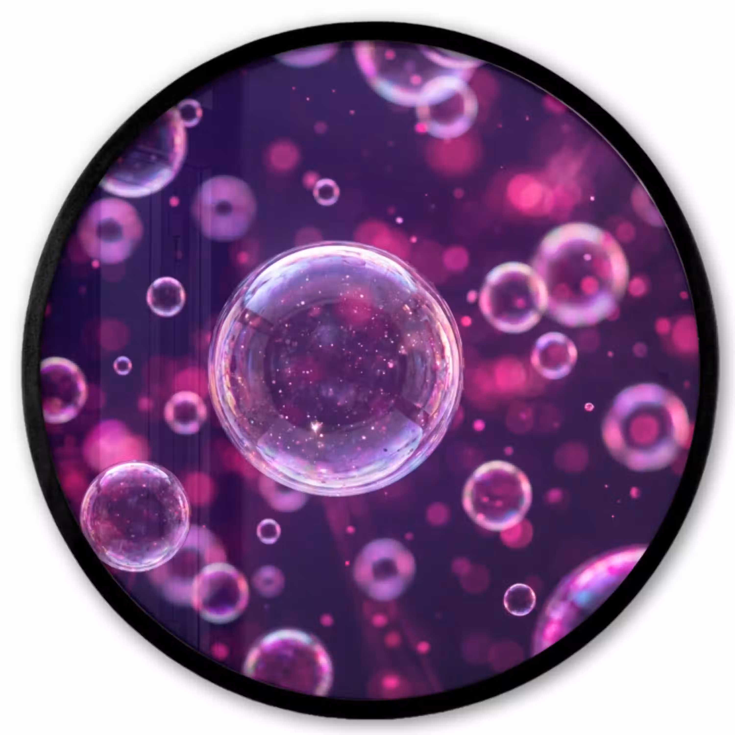 Paars - Bubbels - Schuim Fotolijst rond zonder passe partout klein -3d