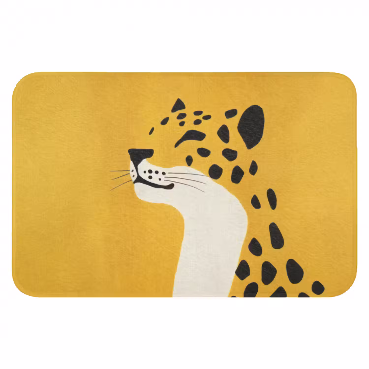 Badematte - Gepard - Illustration - Gelb