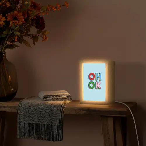 Oh ok - Blauw - Kleurrijk Light Box met kabel (Tafellamp) klein -sfeer4