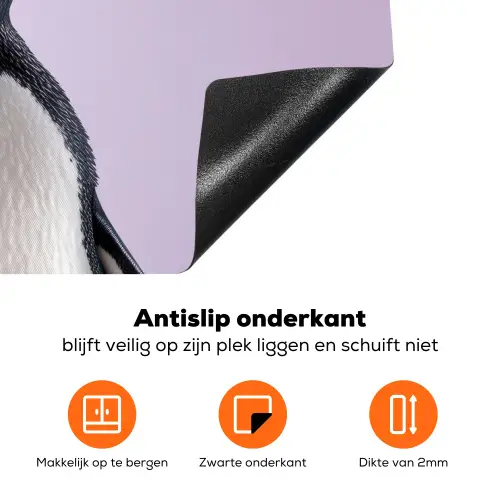 Pinguïn - Koksmuts - Lief - Paars Inductie beschermer vinyl 3mm klein -zzzzzzz-td-onderkant