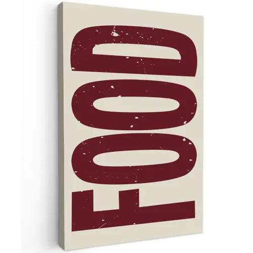 Eten - Japandi - Rood - Decoratie Tuinposter op houten frame 2 cm dik klein -3d