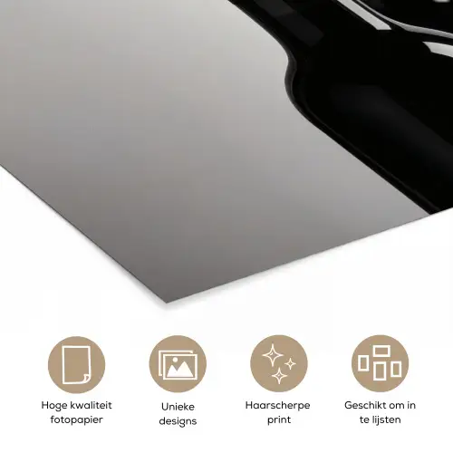 Wijnflessen - Zwart - Minimalistisch poster papier klein -closeup_NL