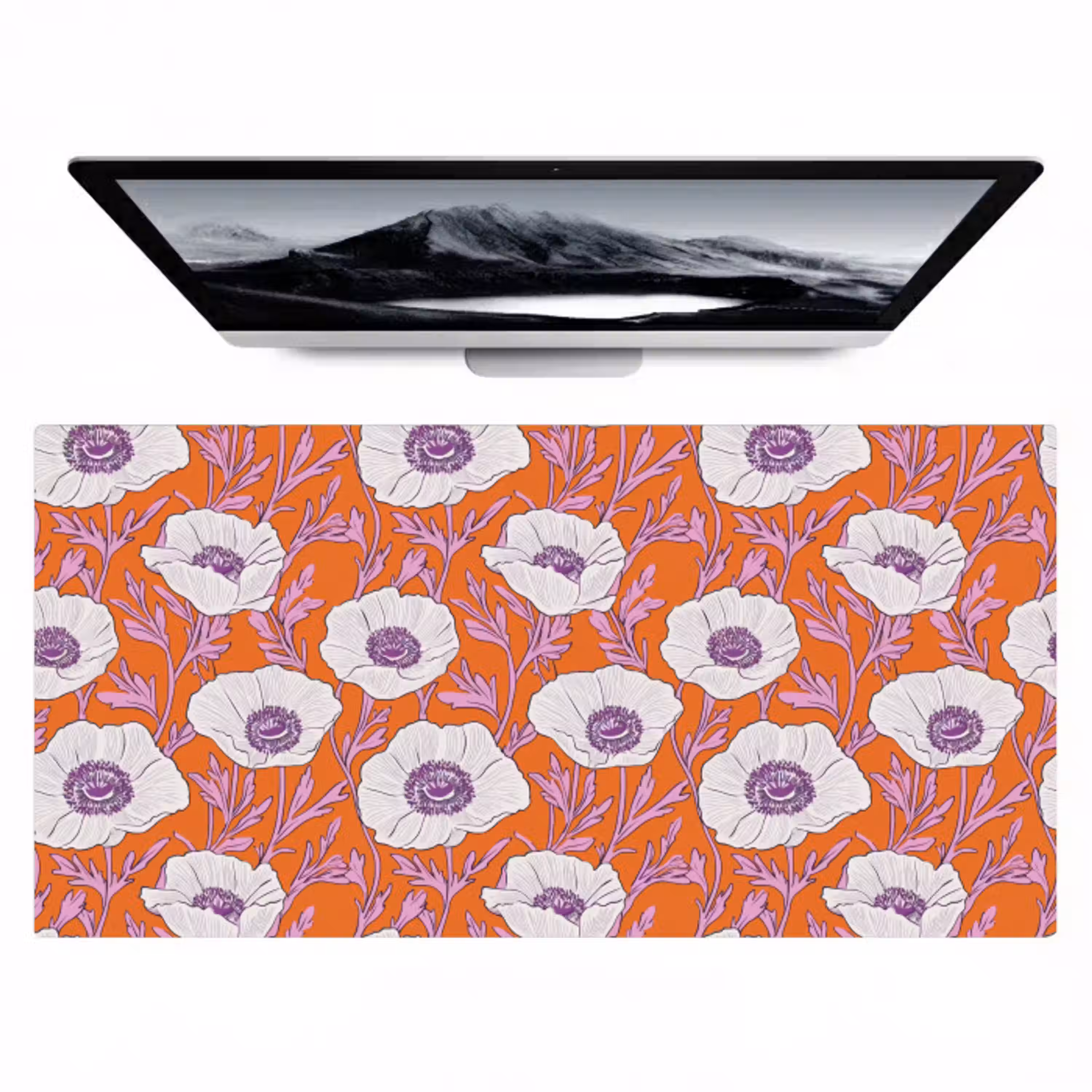 Bloemen - Grafisch - Oranje Muismat XXL klein 681 -zzz3d