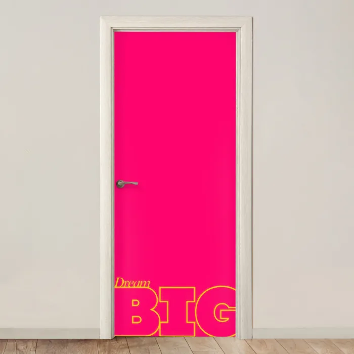 Minimalistisch - Roze - Dream big - Grafisch deurposter klein -3d_beige