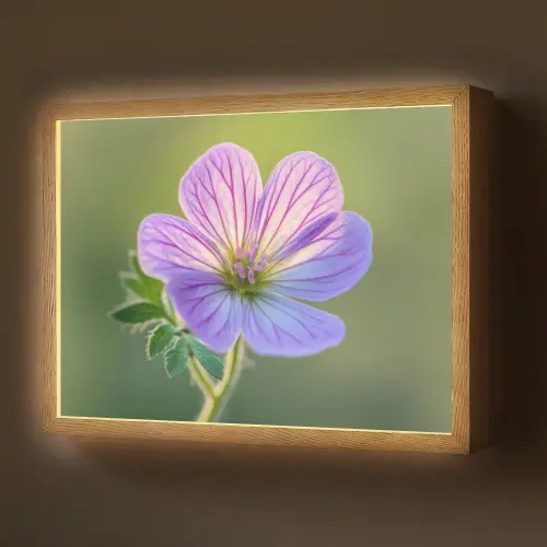 Bloem - Close up - Paars Light Box met batterij (Wandlamp) middel -z3d_website