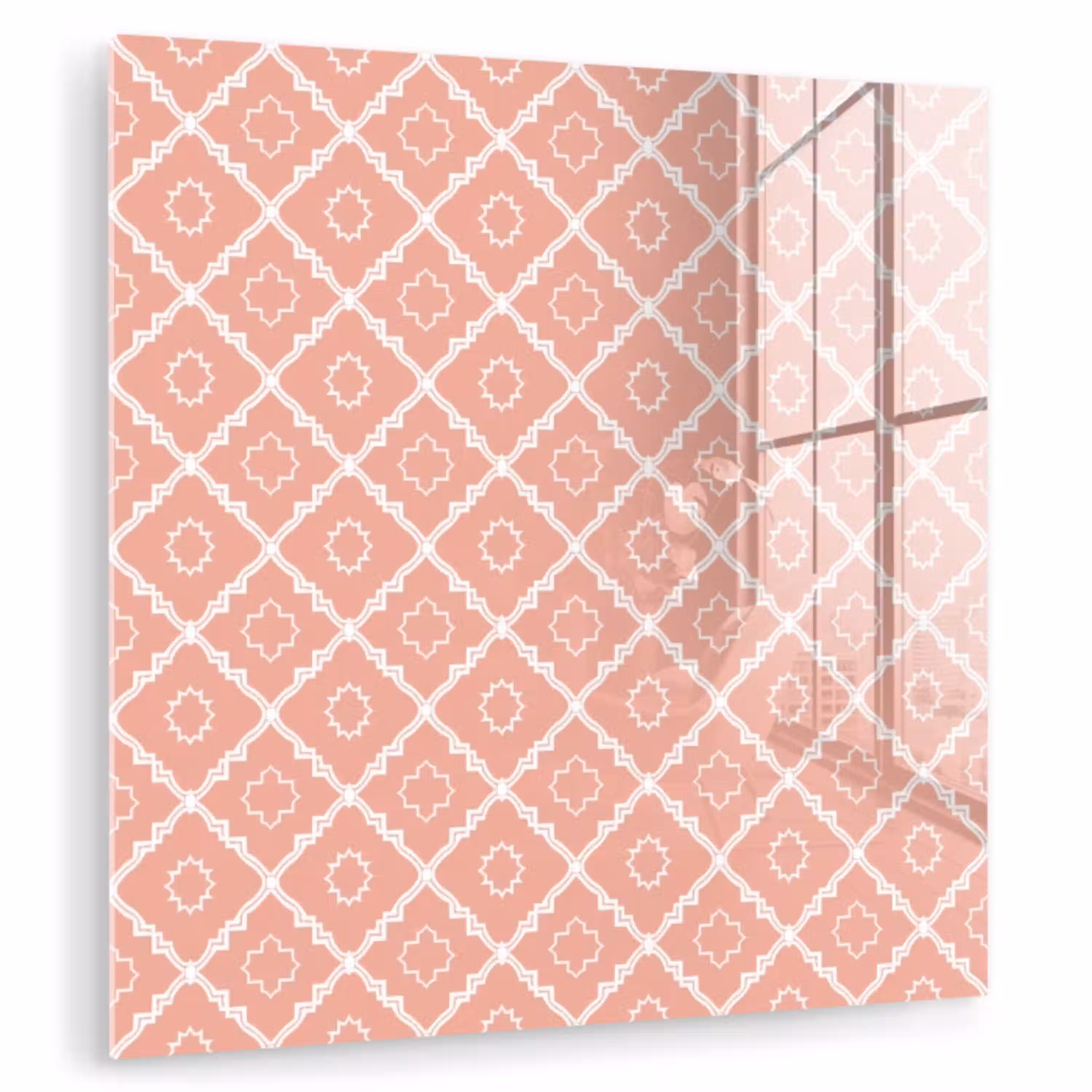 Zalmroze - Geometrisch - Elegant - Patroon plexiglas 5mm klein 11 -zzzproduct_nieuw