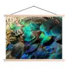 Veren - Pauwveren - Pauw textielposter latten blank klein -3d