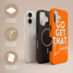 Oranje - Blauw - Go get that dream Toughcase MagSafe Apple iPhone 17 klein -USP_Lagen_DE