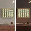 Patroon - Tegel - Groen Light Box met batterij (Wandlamp) middel 907 -sfeer3
