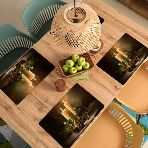 Kaarslicht - Kerst - Veelkleurig Placemat vinyl groot -zzsfeer5_Kitchenyeah-website