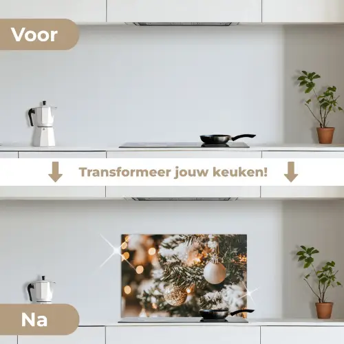 Kerst - Kerstboom - Winter - Binnen - Sneeuw keuken achterwand spatscherm klein -voor_na_NL