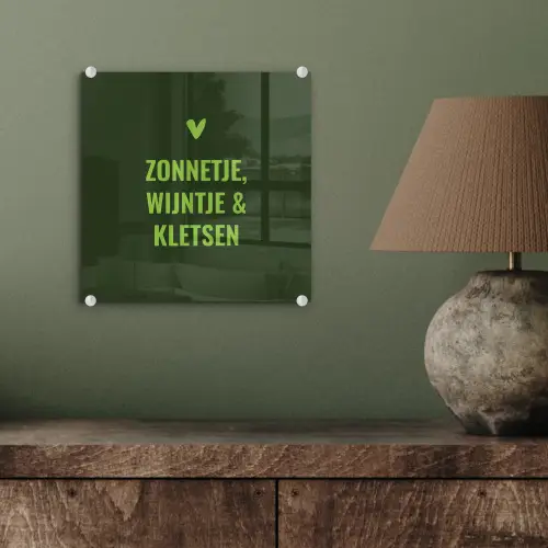 Donkergroen - Quote - Zon - Zomer plexiglas 5mm klein -sfeer3