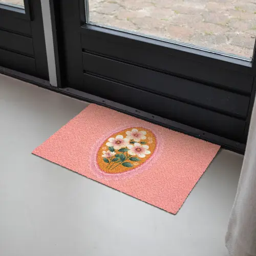 Illustratie - Bloemen - Rand - Roze Deurmat klein -sfeer2