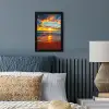 Zee - Zonsondergang - Strand - Wolken - Oranje fotolijst zwart zonder passe partout klein -sfeer3