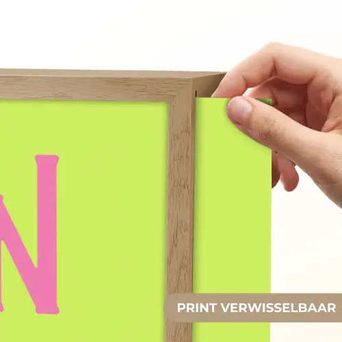 Groen - Roze bonjour - art-deco Light Box met batterij (Wandlamp) middel -USP_websiteprintNL