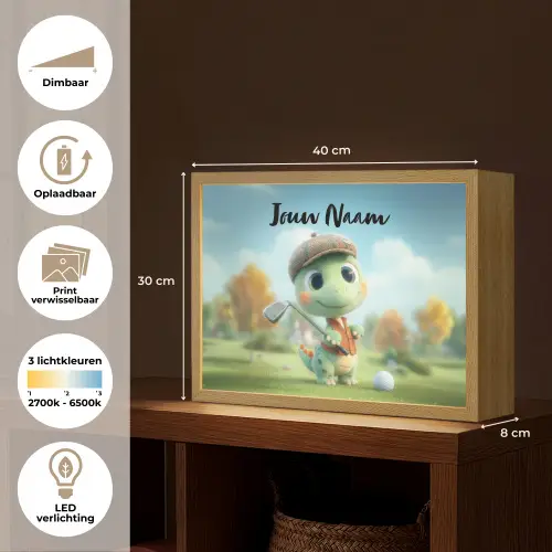 Golf - Dino - Groen Light Box met batterij (Wandlamp kind) middel -USP_websiteoverzichtNL
