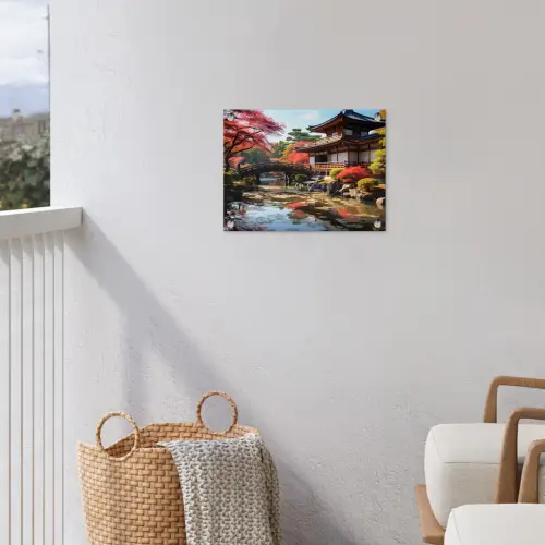 Japanse Tuin in de Herfst tuinposter los doek klein -sfeer8