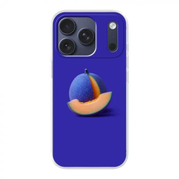Meloen - Blauw - Oranje - Kunstzinnig Telefoonhoesje iPhone 17 Pro klein -3d