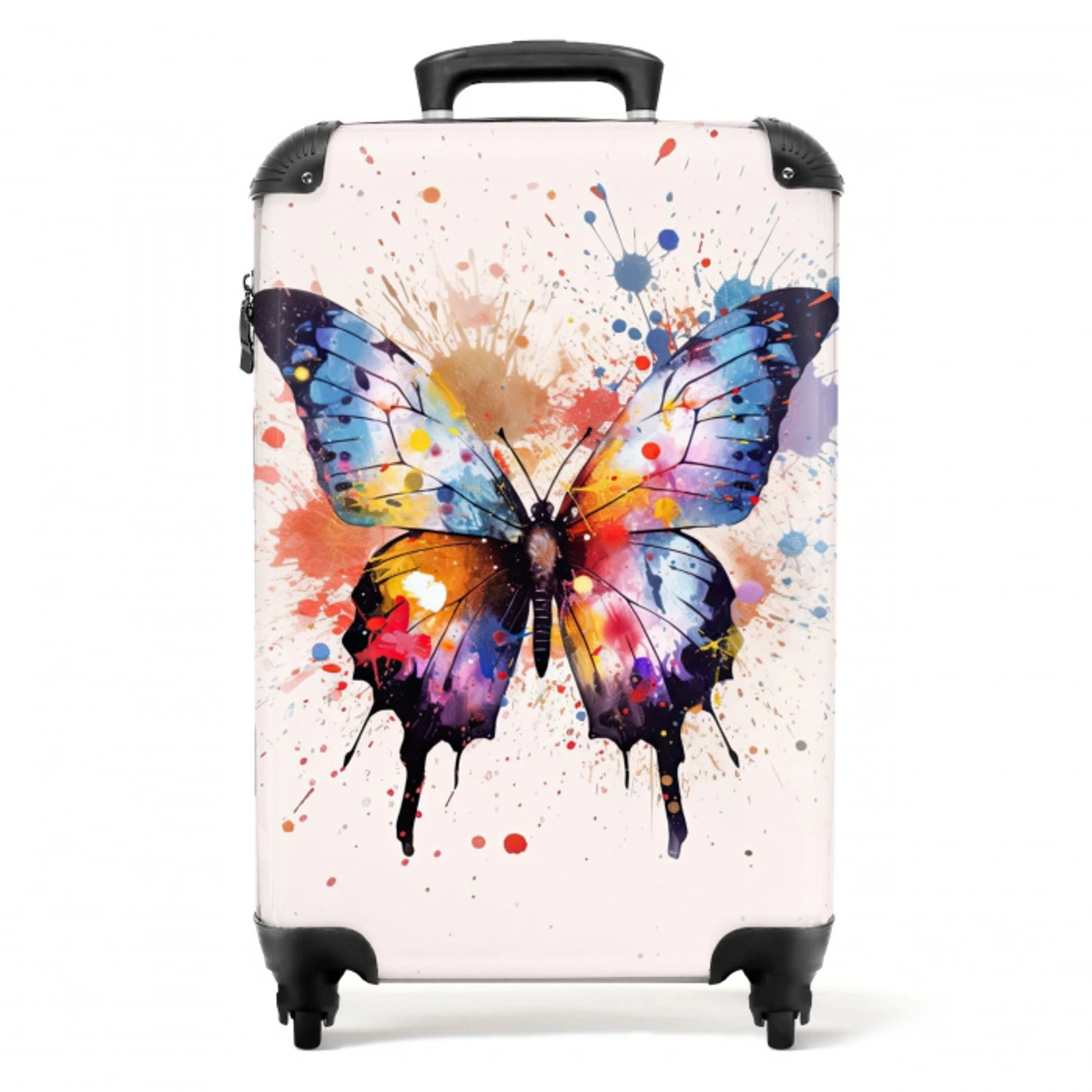 Vlinder in kleurenspatten NBS - Handbagage koffer - Unisex middel -productfoto_recht