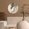 Palmboom - Schaduw - Trap - Beige Wandcirkel plexiglas klein -sfeer1