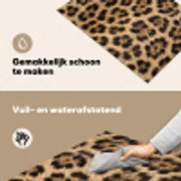 Luipaard - Vacht - Klassiek - Bruin Inductie beschemer met haakjes klein -ky-schoon-nl