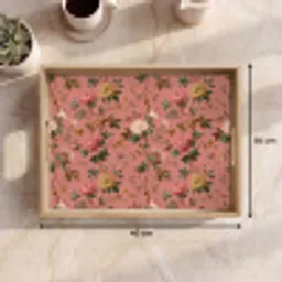 Klassiek - Botanisch - Roze Dienblad Rechthoek middel 911 -USP_Formaat